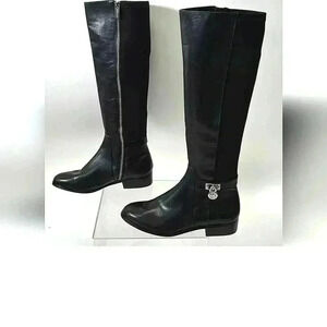 Firm $$ Michael kors HAMILTON tall black boots leather 5.5 women's
